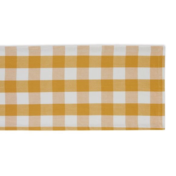 Design Imports CAMZ12388 14 x 72 in. Honey Gold Buffalo Check Table Runner - Picture 2 of 3